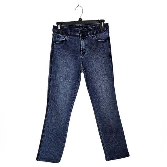 J Brand Straight Leg High Rise Dark Blue Jeans 26 Preowned - Picture 1 of 9